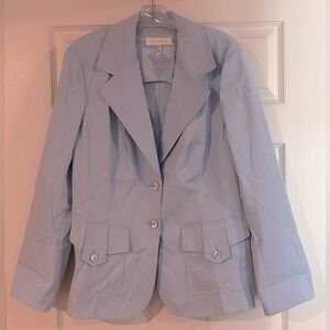 ESCADA Light Blue Cotton Blend Blazer 46 EU